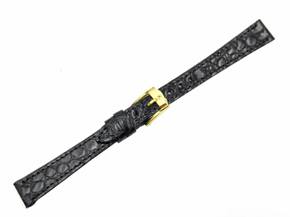 Genuine Movado Alligator Grain Calfskin Leather Black 13mm Watch Band image