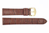 Genuine Movado 18mm Genuine Textured Leather Brown Crocodile Grain Watch Strap image