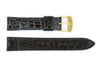 Genuine Movado Calfskin Leather Short Black Crocodile Grain 15mm Watch Strap image