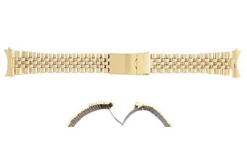 Rolex style watch strap stainless steel gold | 17mm | Watchstraponline.com