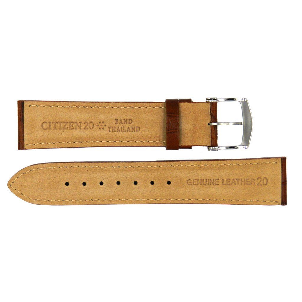 Genuine Citizen Eco-Drive Light Brown Alligator Grain 20mm Watch