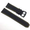 CITIZEN WATCH BAND BLACK W/ YELLOW STITCH 23MM SPECIALTY PART # 59-S52633 image