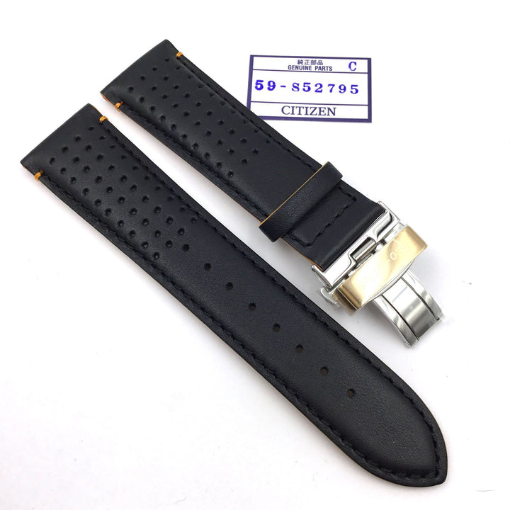 CITIZEN WATCH STRAP BLACK LEATHER 23MM PART # 59-S52795 image