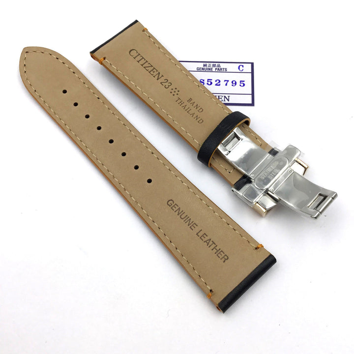 CITIZEN WATCH STRAP BLACK LEATHER 23MM PART # 59-S52795 image