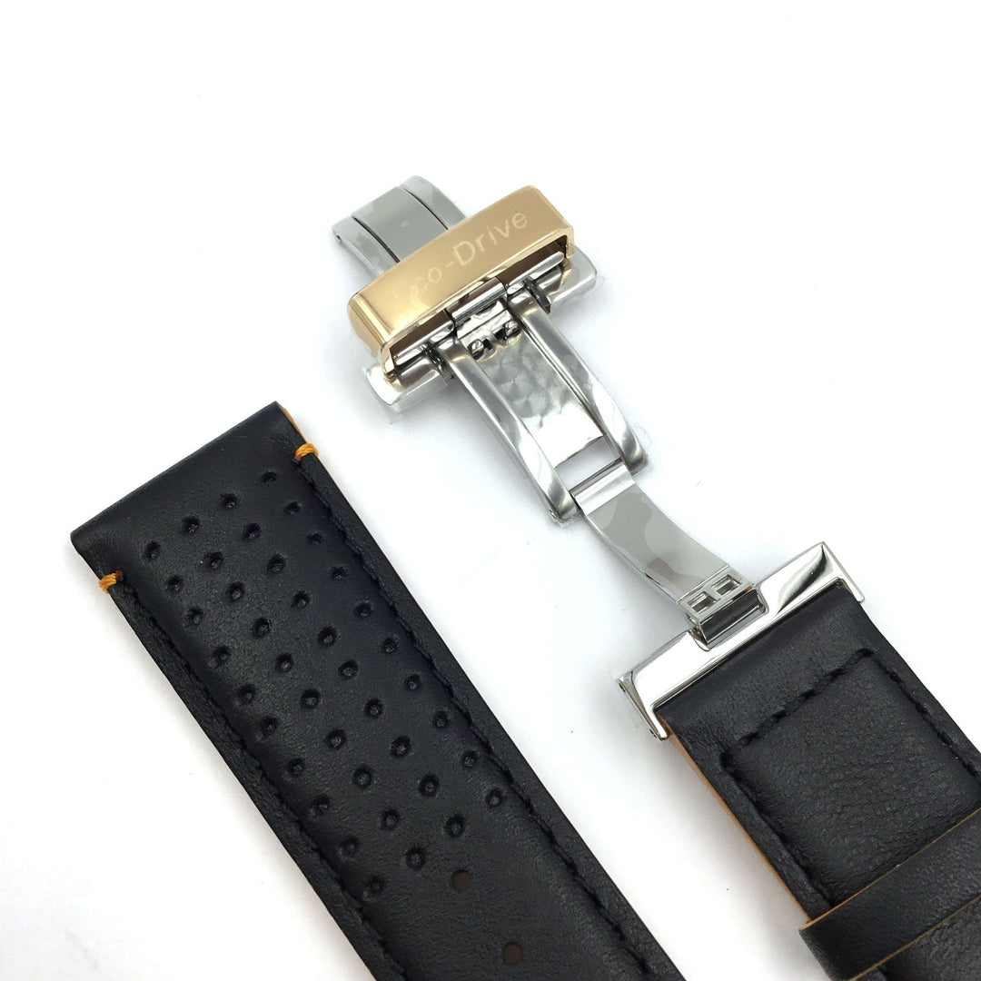 CITIZEN WATCH STRAP BLACK LEATHER 23MM PART # 59-S52795 image