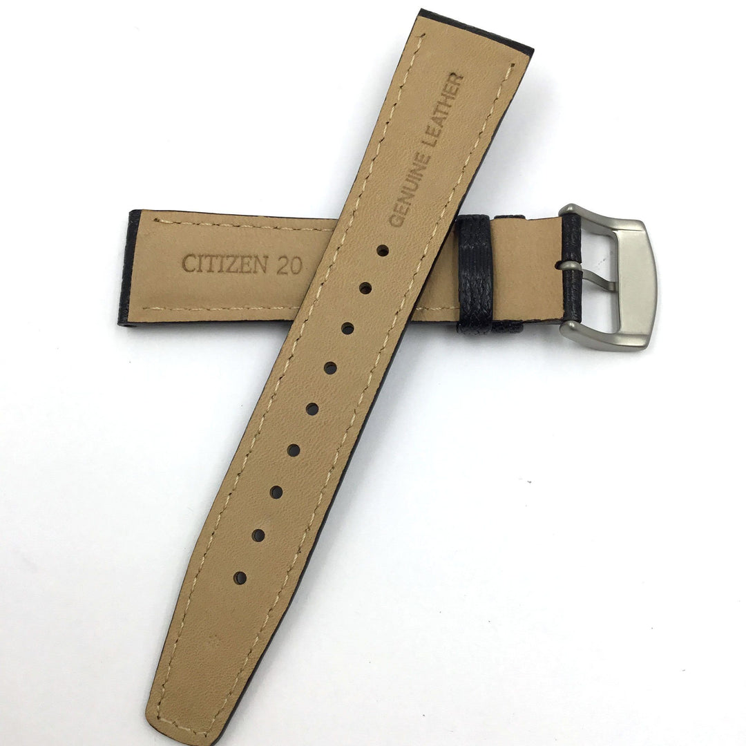 CITIZEN WATCH STRAP 20MM BLACK LEATHER PART # 59-S53284 image