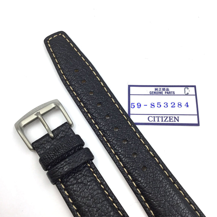 CITIZEN WATCH STRAP 20MM BLACK LEATHER PART # 59-S53284 image