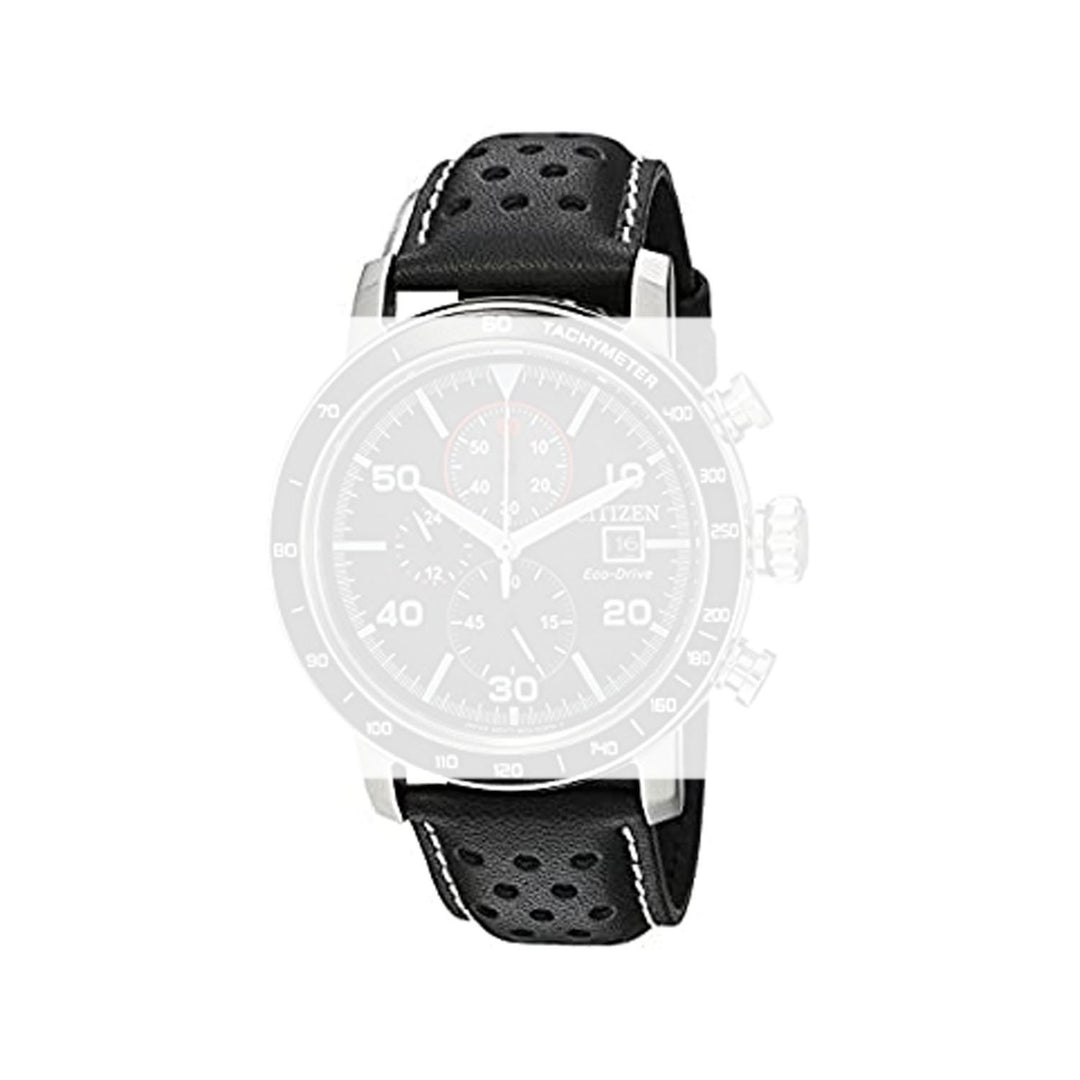 Citizen Watch Strap Black Leather Part image