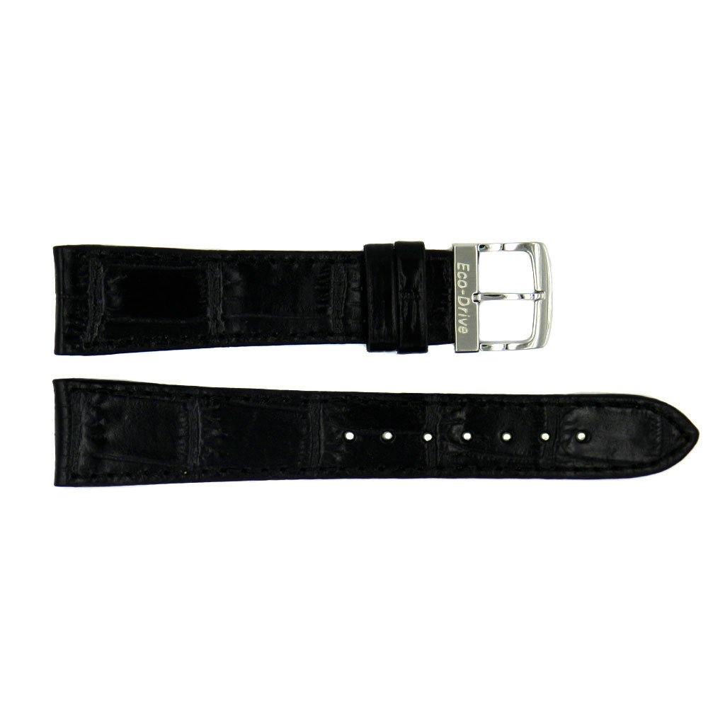 Genuine Citizen Eco-Drive Black Alligator Grain 19mm Leather Watch