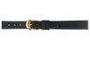 Hadley Roma Genuine Calfskin Movado Style Black Flat Leather Watch Strap