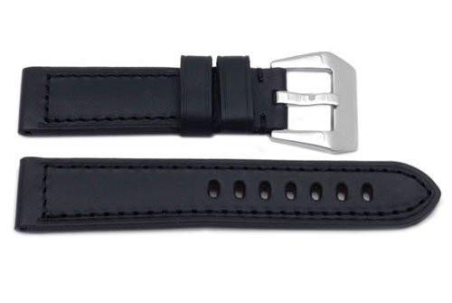 Genuine Heavy Padded Black Leather Panerai Watch Strap