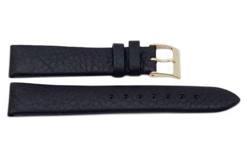 Genuine Textured Black Leather Watch Band
