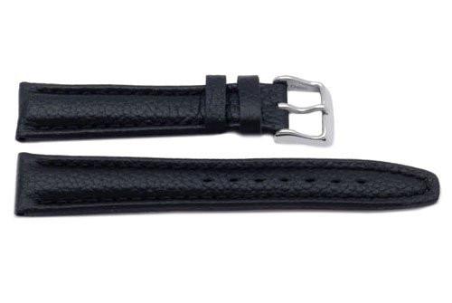Genuine Black Textured Leather Watch Strap