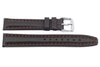 Genuine Dark Brown Textured Leather Watch Strap
