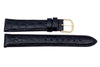 Genuine Leather Round Crocodile Grain Black Long Watch Strap