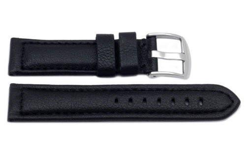 Genuine Heavy Padded Leather Sport Black Watch Strap Total Watch