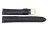 Genuine Leather Round Crocodile Grain Black Watch Strap