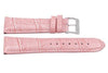 Genuine Square Crocodile Textured Leather Pink Watch Strap