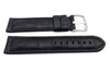 Genuine Leather Alligator Grain Black Matte Long Watch Strap