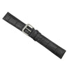 Genuine Leather Square Crocodile Grain Black Watch Strap image
