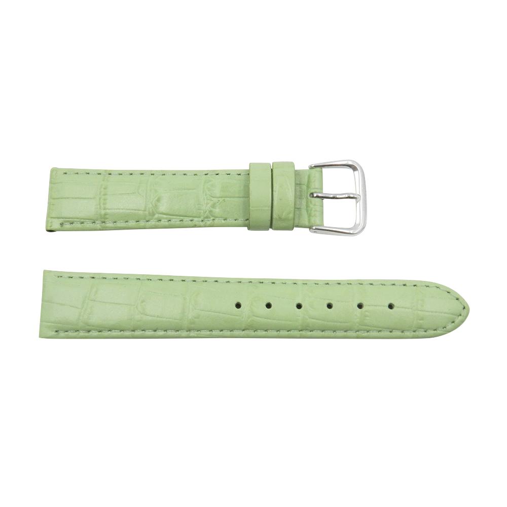 Genuine Leather Square Crocodile Grain Mint Watch Strap | Total