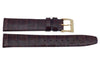 Genuine Square Crocodile Grain Leather Dark Brown Watch Band