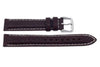 Genuine Textured Leather Dark Brown With White Stitching Watch Band