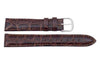 Genuine Leather Round Crocodile Grain Brown Watch Strap