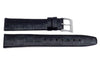 Genuine Square Crocodile Grain Leather Black Watch Band