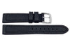 Genuine Textured Leather Heavy Padding Black Long Watch Band