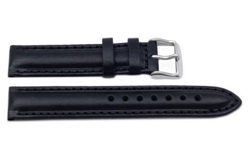 Genuine Oil Tanned Leather Black Watch Band