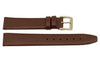 Genuine Smooth Leather Flat Light Brown Watch Band