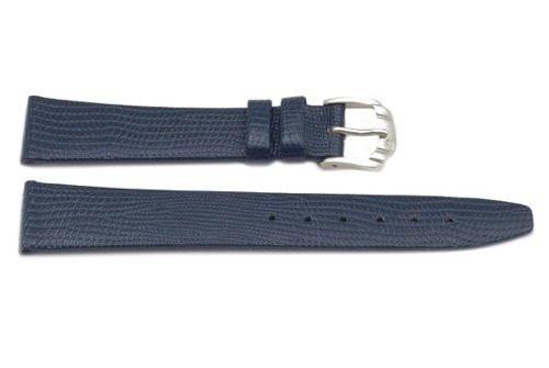 Genuine Leather Lizard Grain Dark Blue Watch Strap