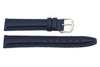 Genuine Smooth Padded Leather Dark Blue Watch Band