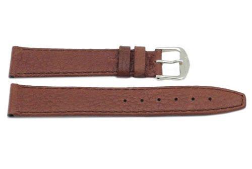Genuine Textured Leather Tan Flat Watch Strap