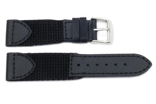 Genuine Leather and Nylon Swiss Army Style Watch Strap image