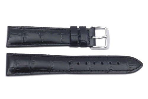 Hadley Roma Alligator Grain Black Heavy Padded Watch Strap