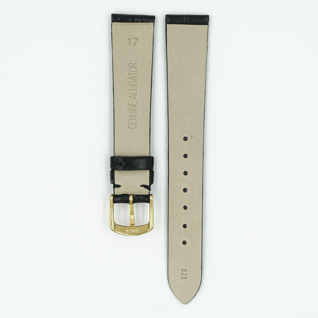 Vintage Alligator Black Matte Watch Strap image