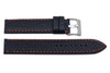 Hadley Roma Carbon Fiber Style Red Contrast Stitching Watch Strap