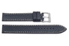 Hadley Roma Carbon Fiber Style White Contrast Stitching Watch Strap