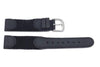 Hadley Roma Swiss Army Style Black Leather and Nylon Long Watch Strap