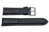 Genuine Black Leather Textured Padded Watch Strap