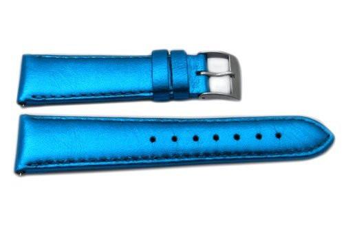 Genuine Leather Metallic Series Watch Band - Assorted Colors