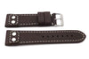 Genuine Leather Pilot Style Heavy Padded White Contrast Stitching Watch Band