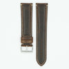 Oil Tanned Brown Long Leather Watch Band image