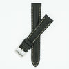 Black Waterproof Leather Watch Strap image