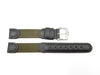 Genuine Swiss Army Olive Green Nylon Dark Brown Leather 14mm Watch Band image