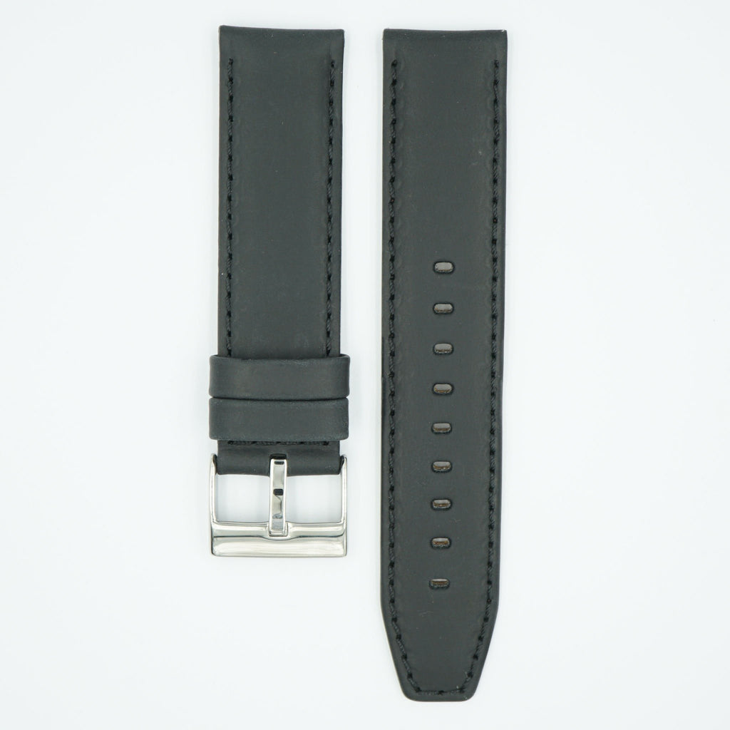 Horween Distressed Black Leather Watch Strap image