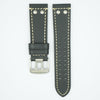 Rivited Leather Field Watch Strap - Black image