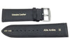 Genuine Smooth Black Leather Extra Wide 26mm Watch Strap image